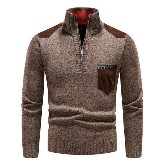 Maglione con zip in lana