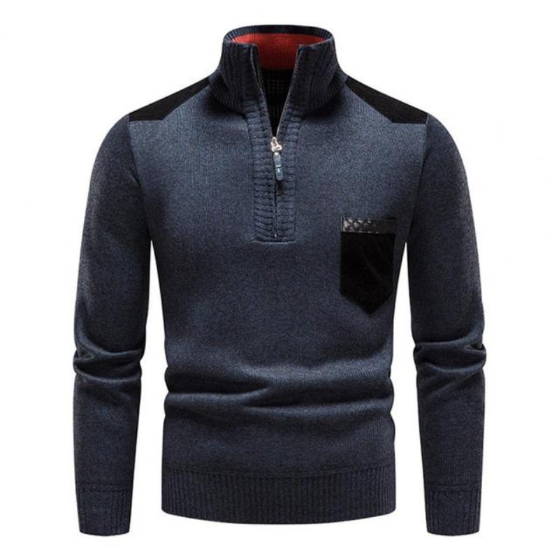 Maglione con zip in lana
