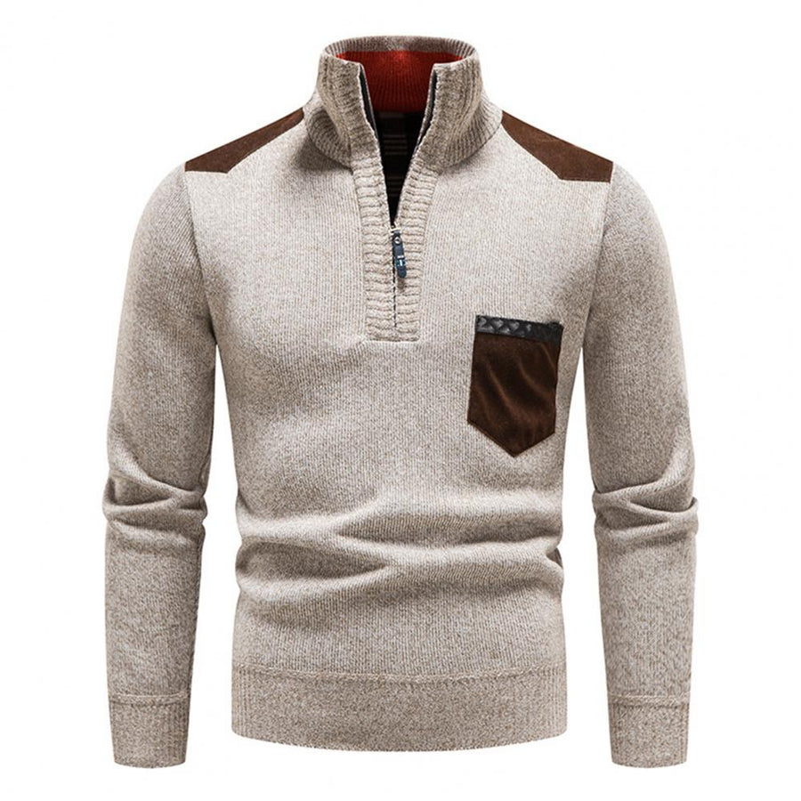 Maglione con zip in lana
