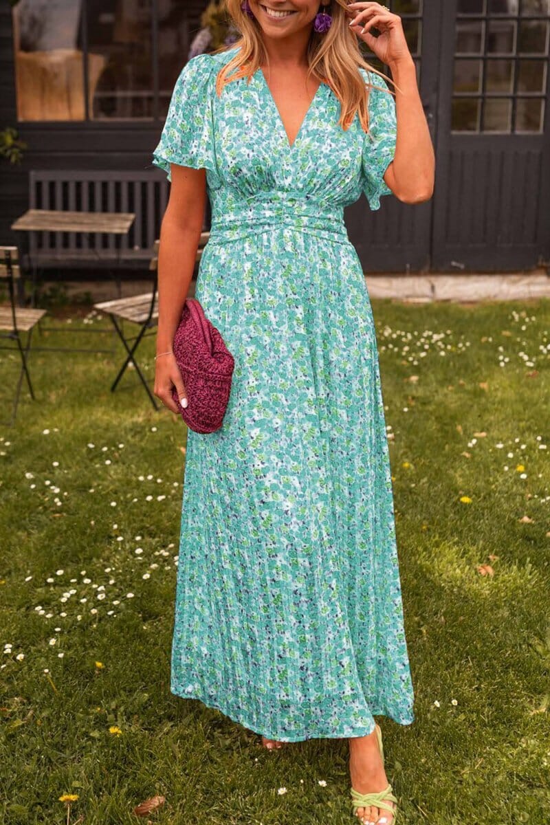Maxi abito elegante con scollo a V