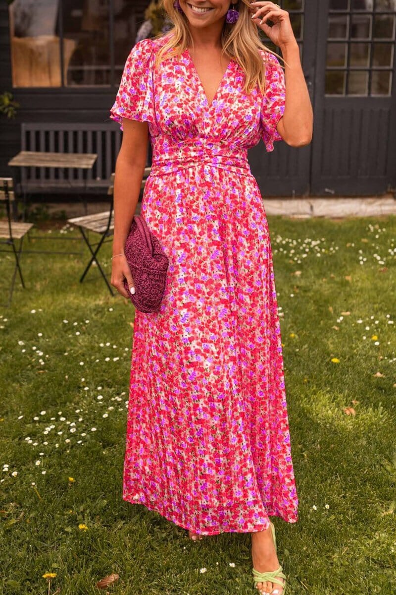 Maxi abito elegante con scollo a V