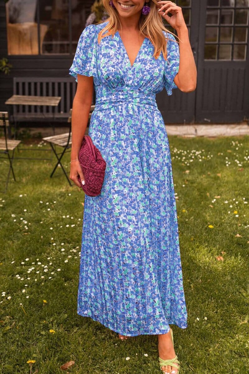 Maxi abito elegante con scollo a V