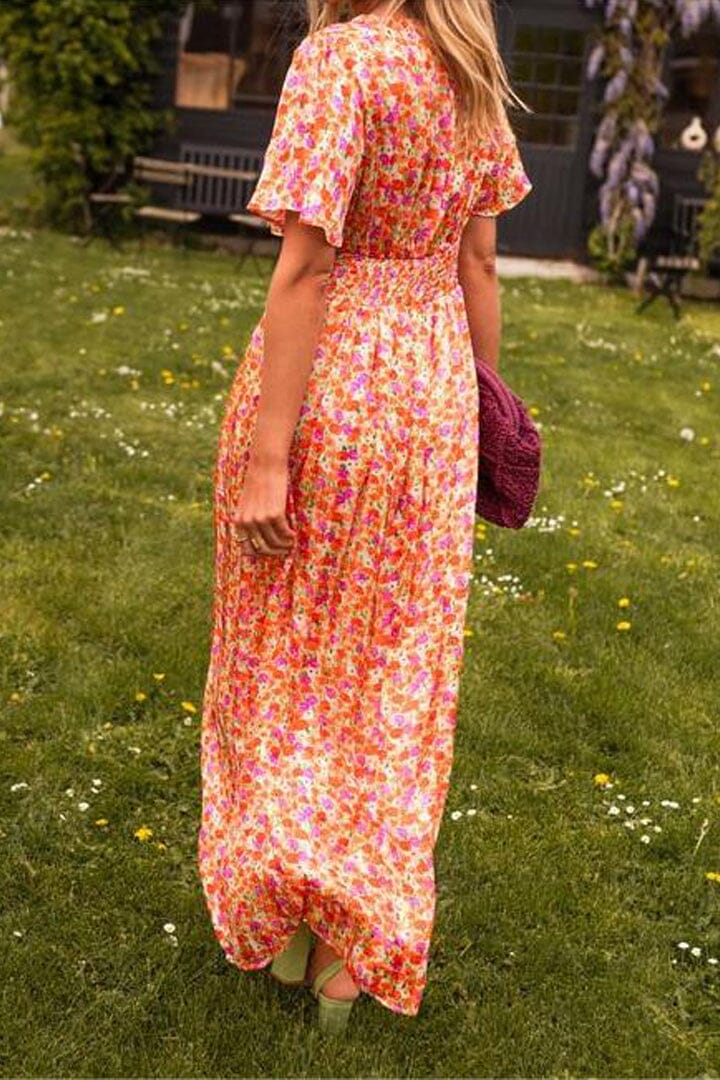 Maxi abito elegante con scollo a V