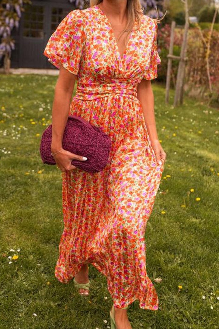 Maxi abito elegante con scollo a V