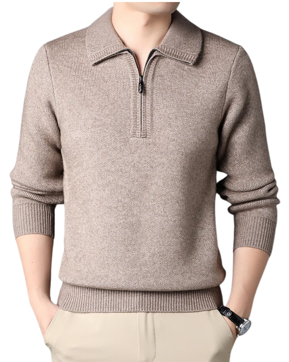 Maglione chic in cashmere con zip