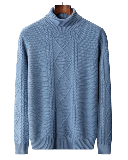 Maglione a collo alto in cashmere con motivo