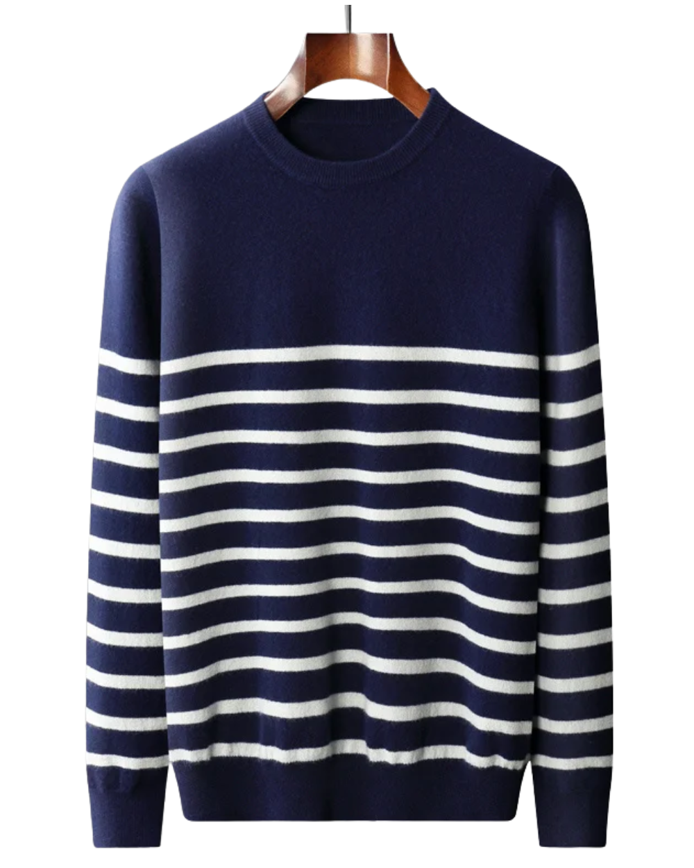 Elegante maglione di lana a righe