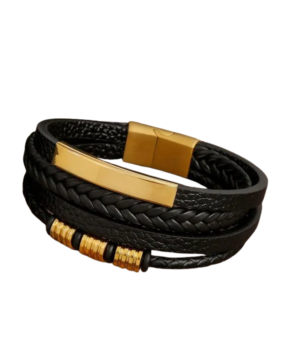 Bracciale classico in pelle da uomo