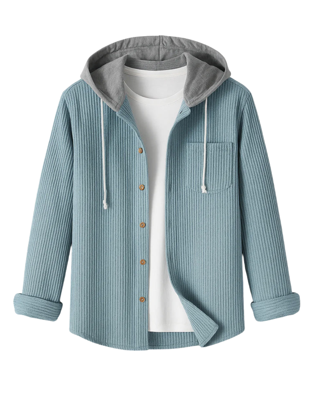 Camicia con cappuccio in velluto a coste