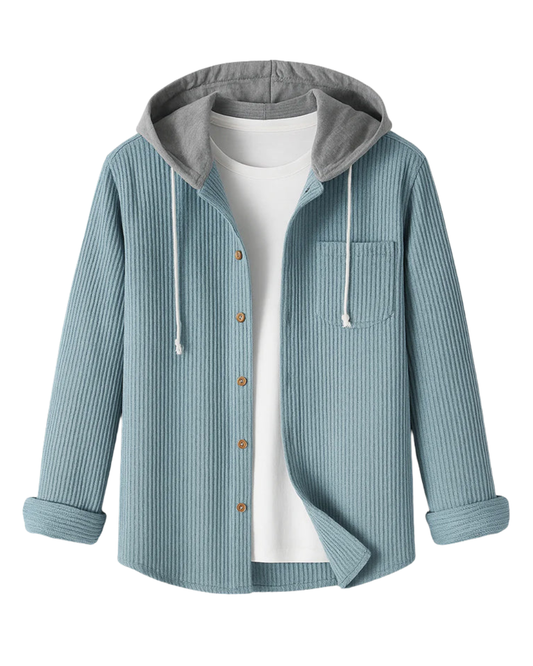 Camicia con cappuccio in velluto a coste