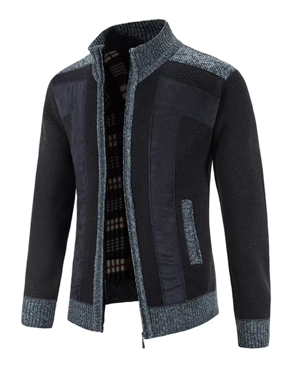Cardigan elegante in maglia con zip