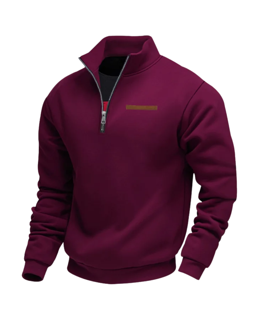 Maglione casual con zip in pile