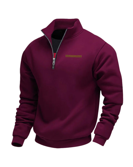 Maglione casual con zip in pile