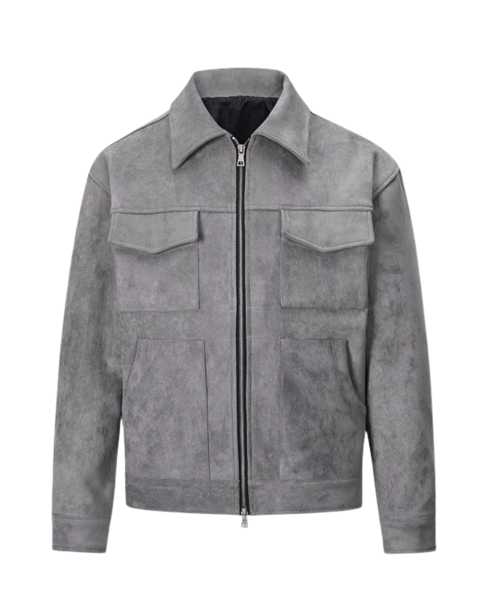 Giacca casual in pelle scamosciata