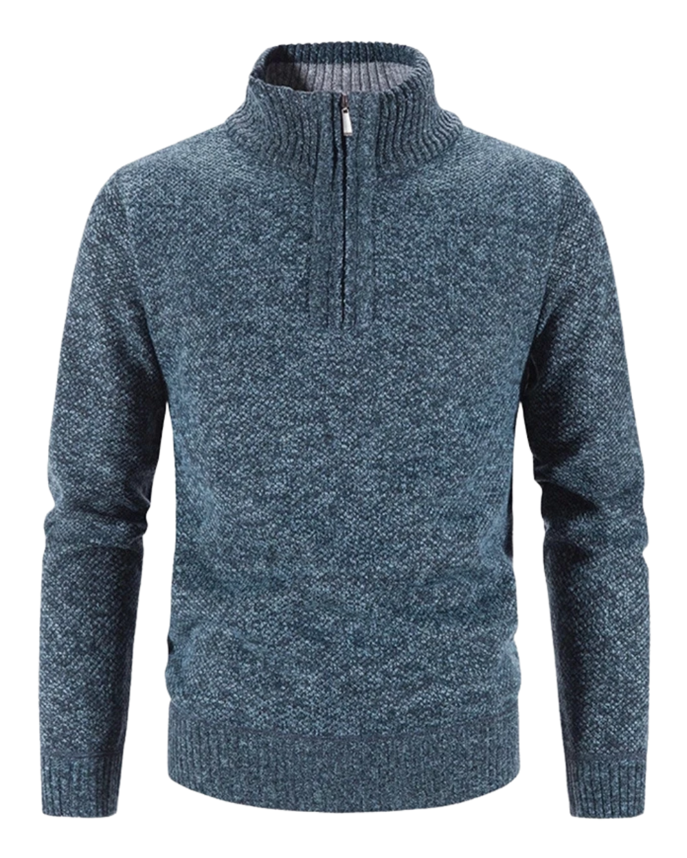Elegante maglione con zip in pile spesso
