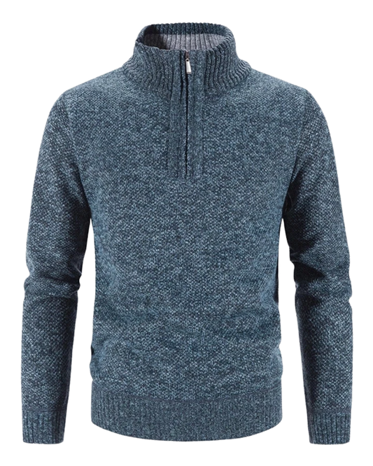 Elegante maglione con zip in pile spesso