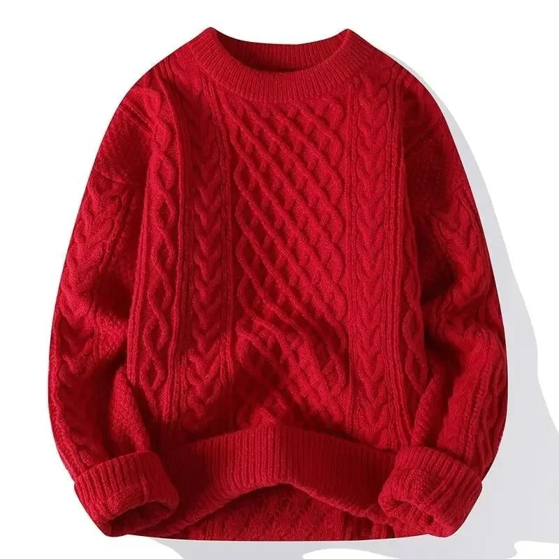 Maglione a maglia a cavi