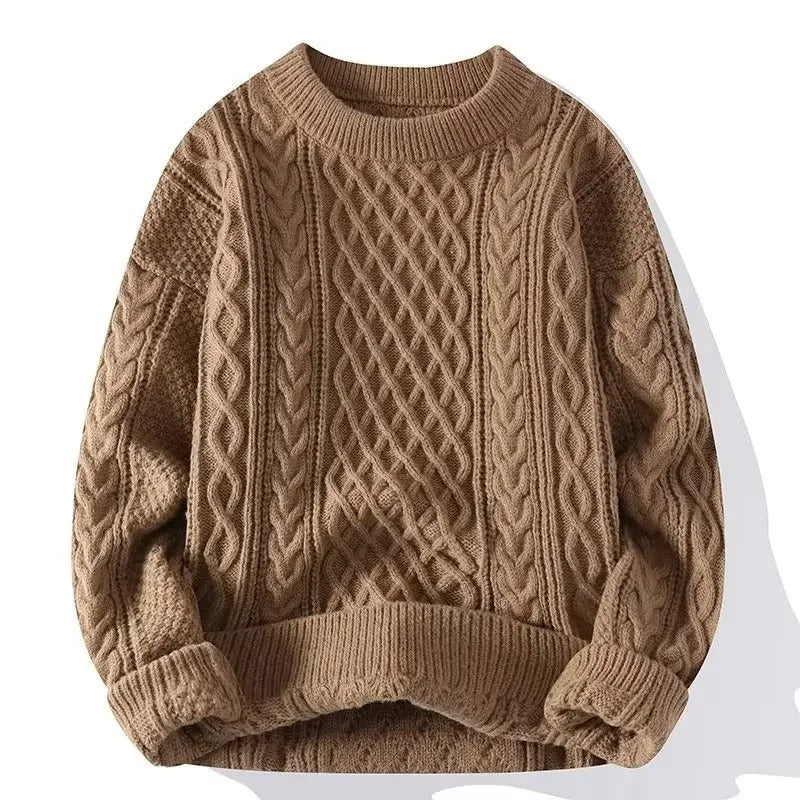 Maglione a maglia a cavi