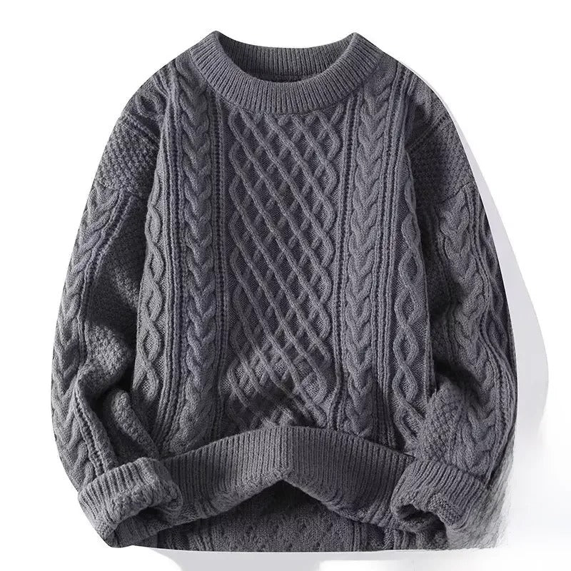 Maglione a maglia a cavi
