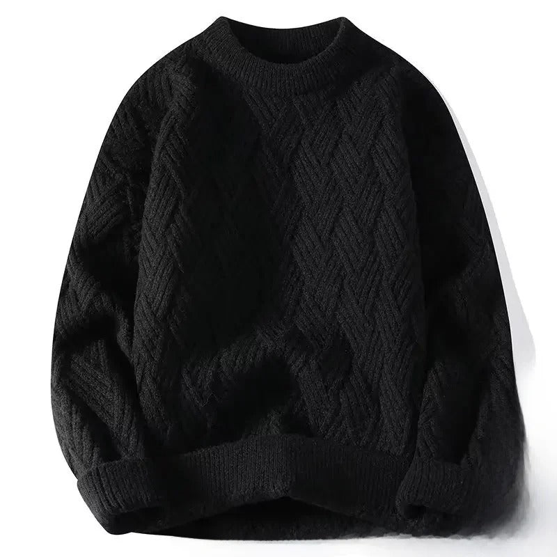 Maglione a maglia a cavi