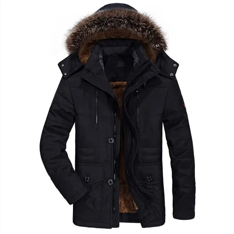 Giacca invernale in cotone con cappuccio