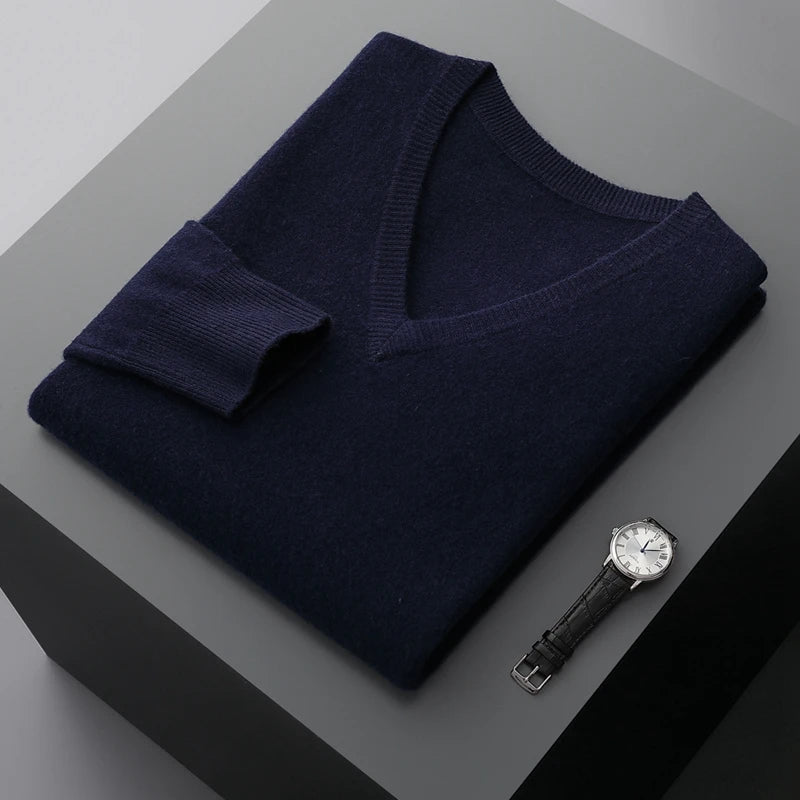 Maglione in lana con scollo a V