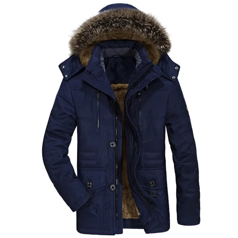 Giacca invernale in cotone con cappuccio