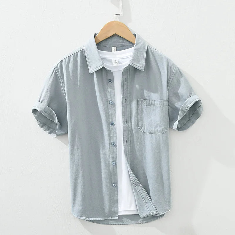 Camicia in cotone a maniche corte