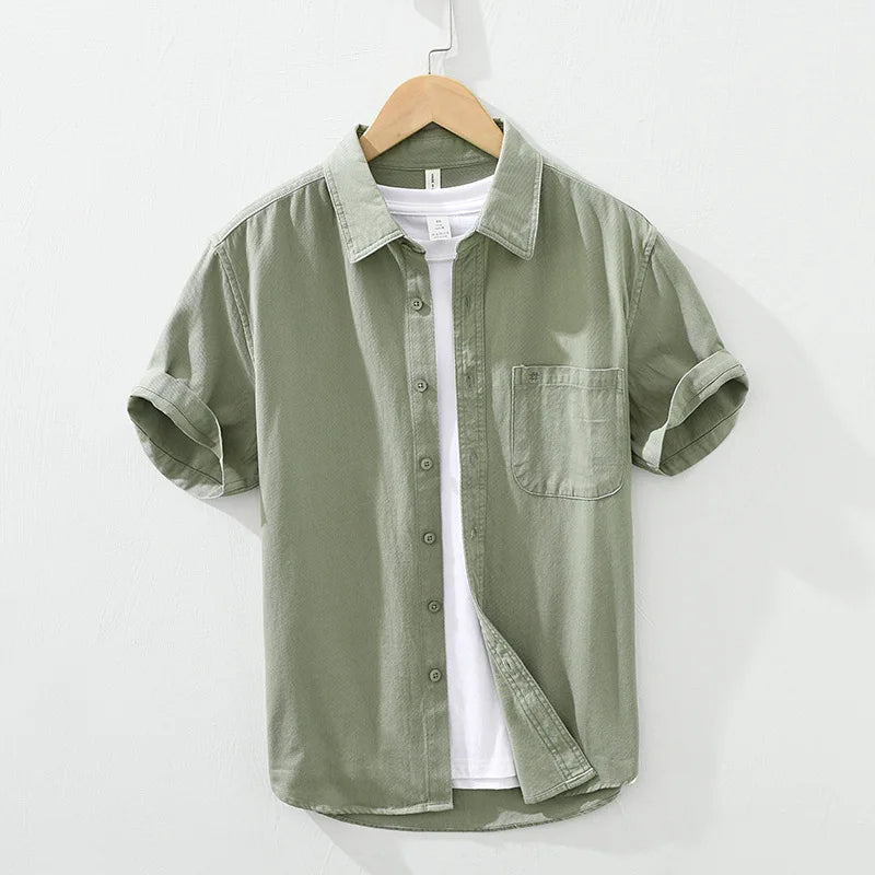 Camicia in cotone a maniche corte