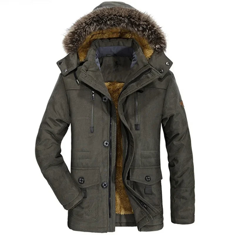Giacca invernale in cotone con cappuccio
