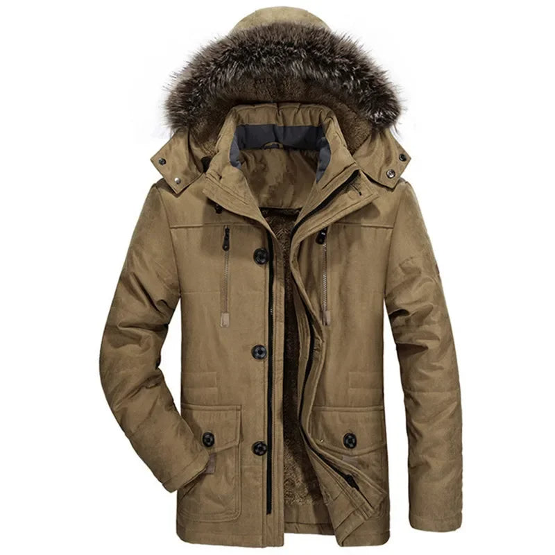 Giacca invernale in cotone con cappuccio