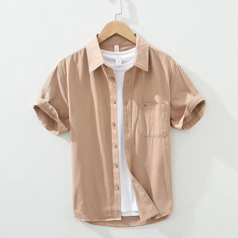 Camicia in cotone a maniche corte