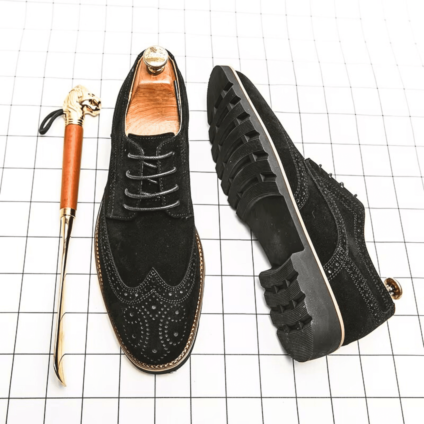 Scarpe Oxford in pelle scamosciata