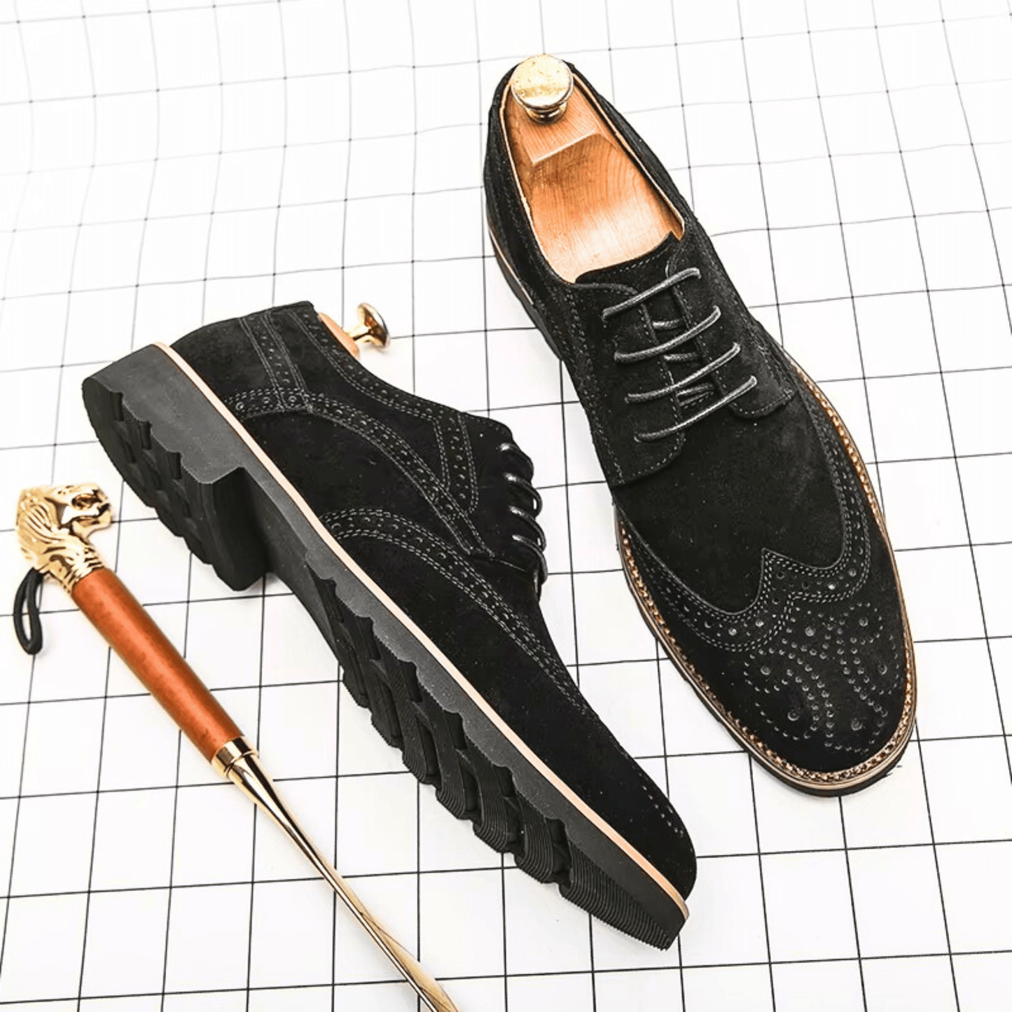 Scarpe Oxford in pelle scamosciata