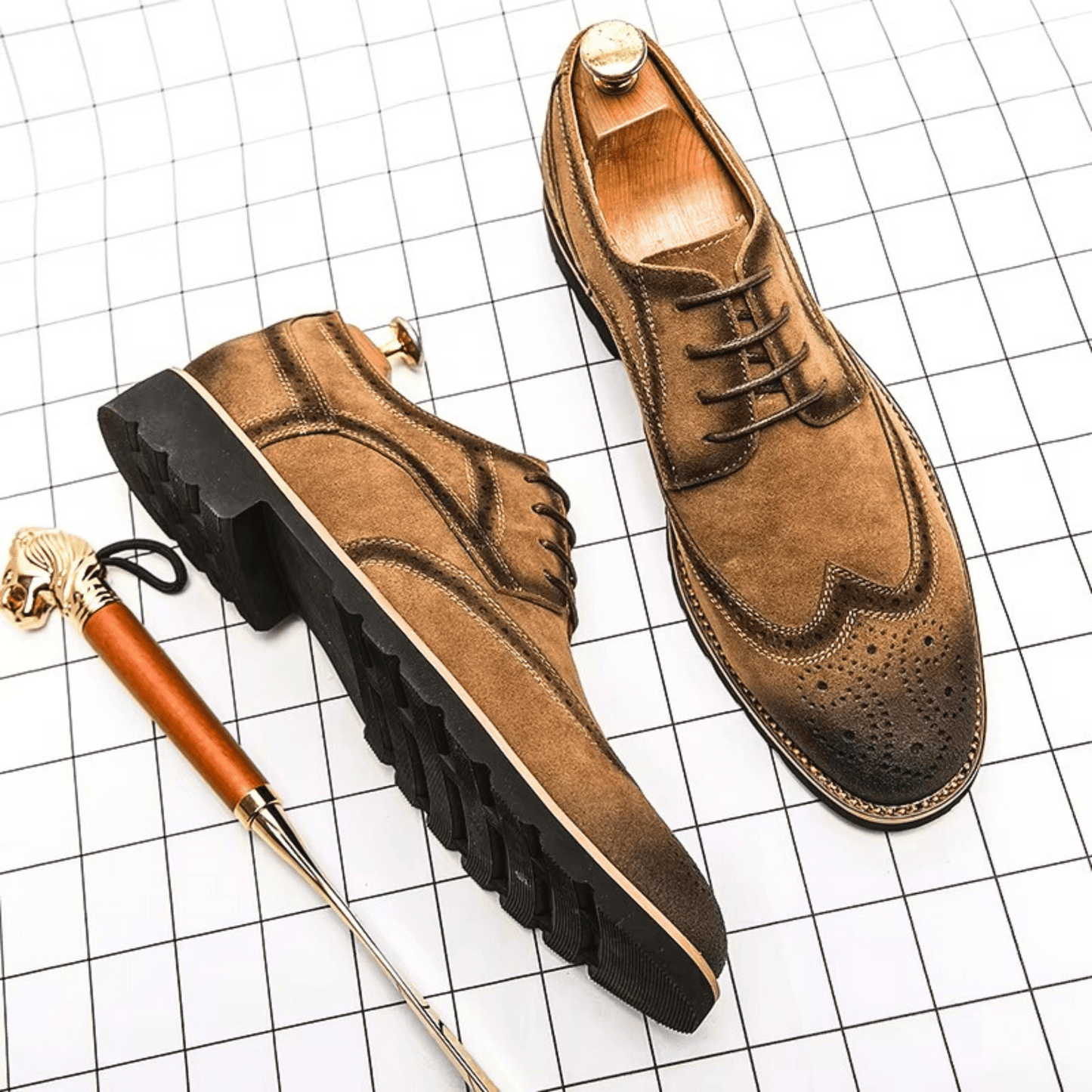 Scarpe Oxford in pelle scamosciata