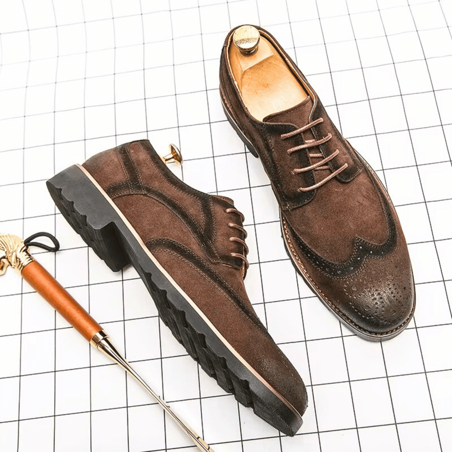 Scarpe Oxford in pelle scamosciata